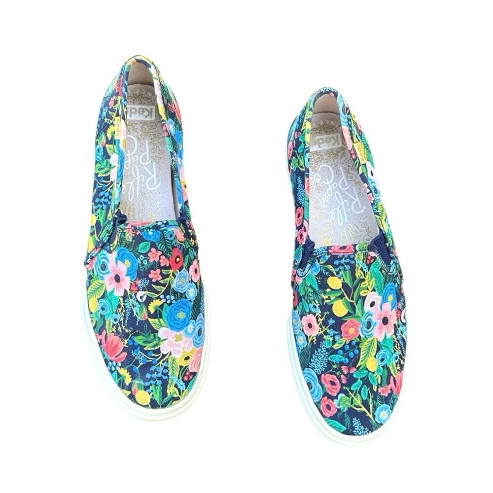 Keds x Rifle Paper Co. Garden Party Double Decker Slip-On‎ Sneakers Size 7.5